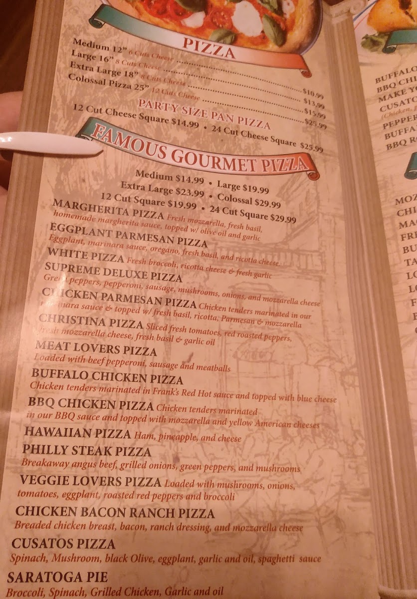 Menu Cusatos Pizzeria And Deli Of Ballston Spa-6
